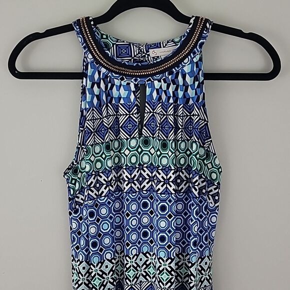 Dressbarn Dress Size medium multicolored Geometric Pattern Sleeveless - Picture 2 of 8